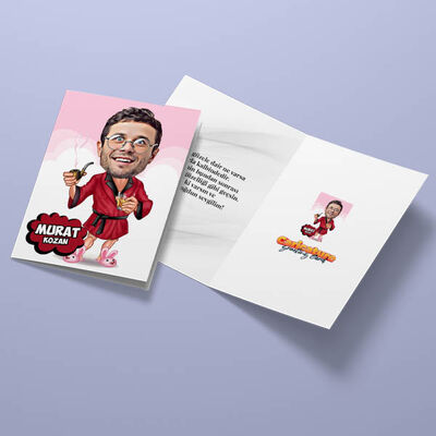 Pipolu Erkek Karikatürlü Tebrik Kartı - 3