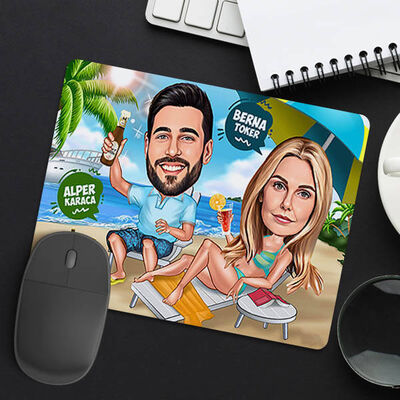 Plajda Aşk Mousepad - 1