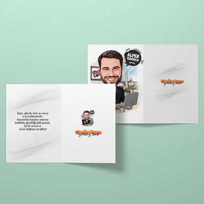 Plaza Erkeği Karikatürlü Tebrik Kartı - 2