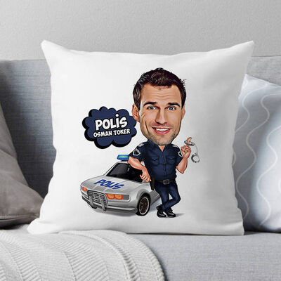 Polis Karikatürlü Yastık - 1