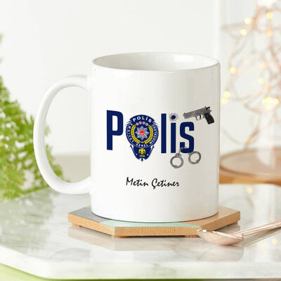 Polis Teşkilatı Armalı Kupa Bardak - 1