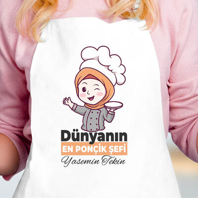Ponçik Şef Şapkalı Mutfak Önlüğü - 2