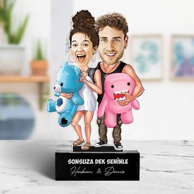 Ponçik Sevgililer Karikatürlü Biblo - 2