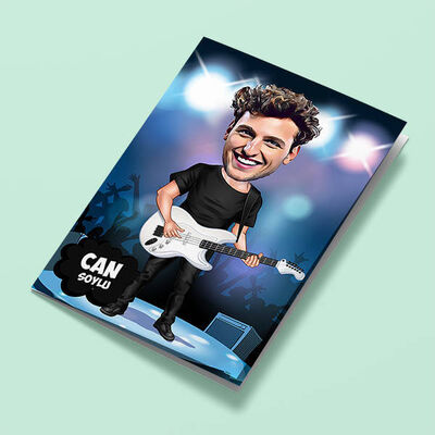 Popstar Erkek Karikatürlü Tebrik Kartı - 1