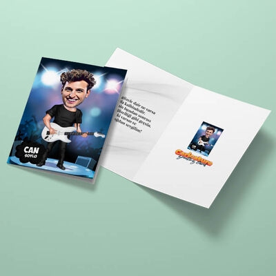 Popstar Erkek Karikatürlü Tebrik Kartı - 3