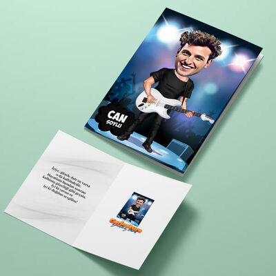 Popstar Erkek Karikatürlü Tebrik Kartı - 4