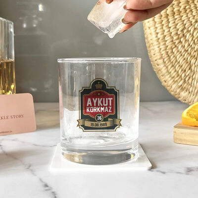 Premium İsme Özel Renkli Viski Kadehi - 2