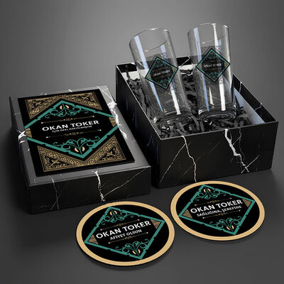 Premium Tasarımlı İsimli İkili Rakı Bardağı Seti - 1
