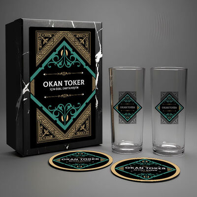 Premium Tasarımlı İsimli İkili Rakı Bardağı Seti - 2