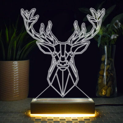 Ren Geyiği Tasarımlı 3d Led Lamba - 1