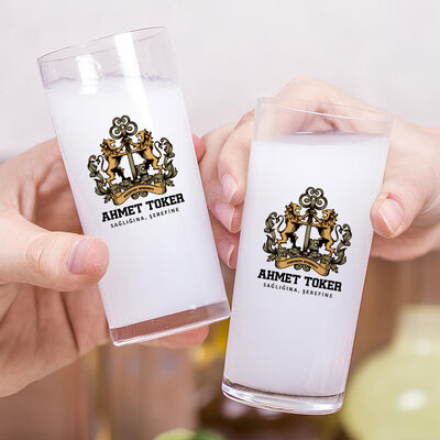 Renkli İsim Yazılı Babaya Hediye İkili Rakı Bardağı Seti - 2
