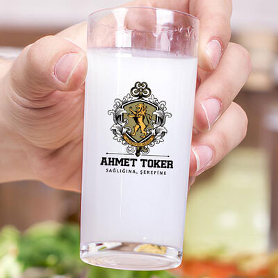 Renkli İsim Yazılı Dosta Hediye İkili Rakı Bardağı Seti - 3