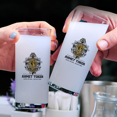 Renkli İsim Yazılı Dosta Hediye İkili Rakı Bardağı Seti - 1