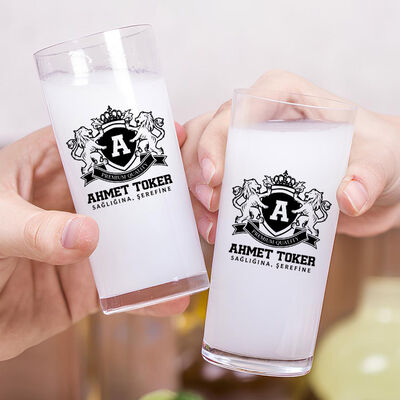Renkli İsim Yazılı Hediyelik İkili Rakı Bardağı Seti - 2