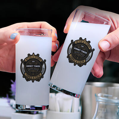 Renkli Kişiye Özel İkili Rakı Bardağı Seti - 1
