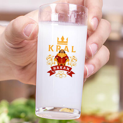 Renkli Kral Figürlü Kişiye Özel İkili Rakı Bardağı Seti - 3