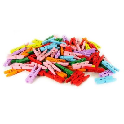 Renkli Mini Ahşap Mandallar - 3