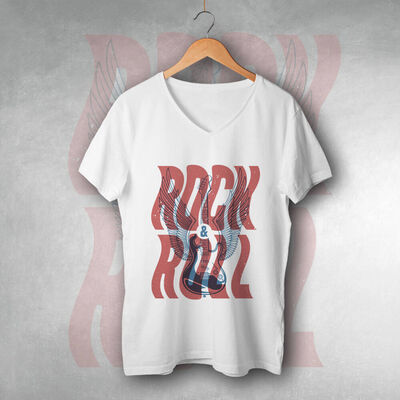 Rock and Roll Temalı Baskılı Tişört - 1