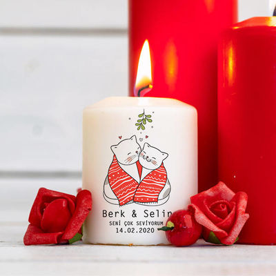 Romantik Aşıklar Mesajlı Mum - 1