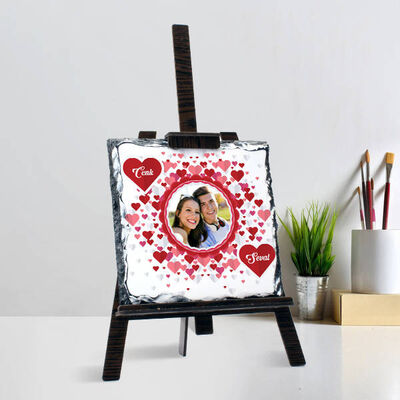 Romantik Aşıklar Şövalye Ayaklı Taş Tablo - 1