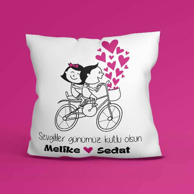 Romantik Çiftler Sevgililer Günü Yastığı - 3