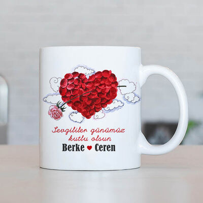 Romantik Tasarımlı Kişiye Özel Bardak - 1