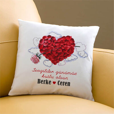 Romantik Tasarımlı Kişiye Özel Yastık - 2