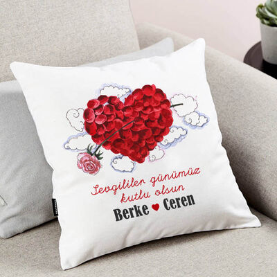 Romantik Tasarımlı Kişiye Özel Yastık - 3