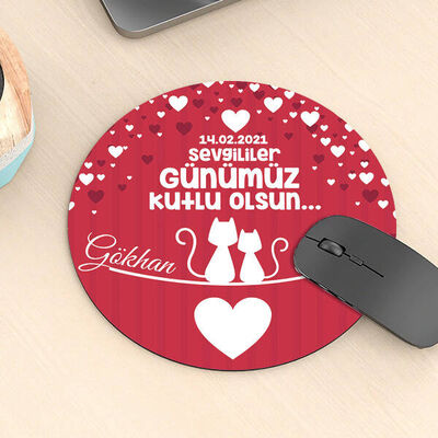 Romantil Sevgililer Günü Yuvarlak Mousepad - 4