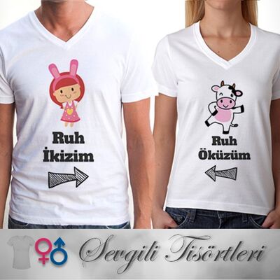 Ruh İkizim - Ruh Öküzüm Sevgili Tişörtleri - 1