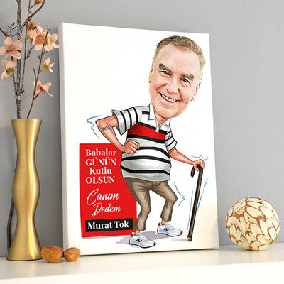 Ruhu Genç Babam Karikatürlü Kanvas Tablo - 1
