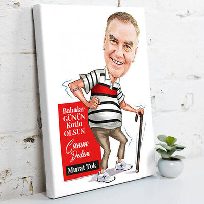 Ruhu Genç Babam Karikatürlü Kanvas Tablo - 2
