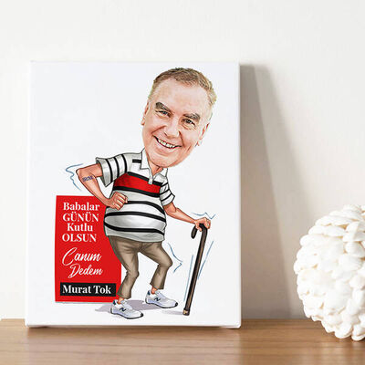 Ruhu Genç Babam Karikatürlü Kanvas Tablo - 3