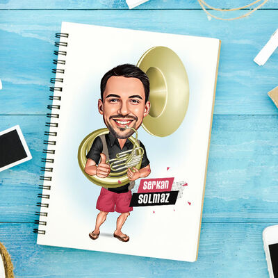 Saksafoncu Erkek Karikatürlü Defter - 1