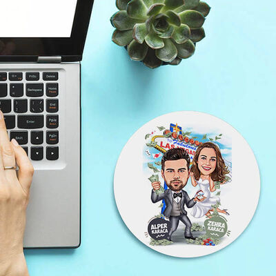 Şanslı Çiftler Karikatürlü Mousepad - 1