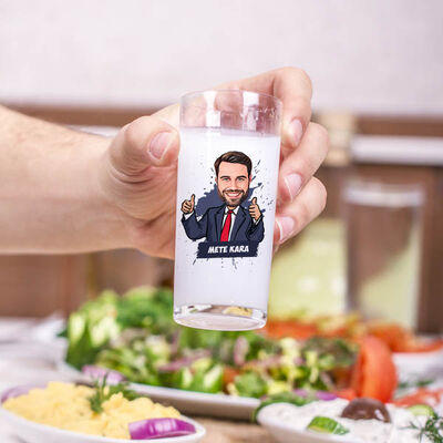 Şanslı Erkek Karikatürlü İkili Rakı Bardağı - 2