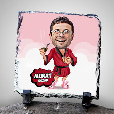 Şanzelize Karikatürlü Dekoratif Taş - 1