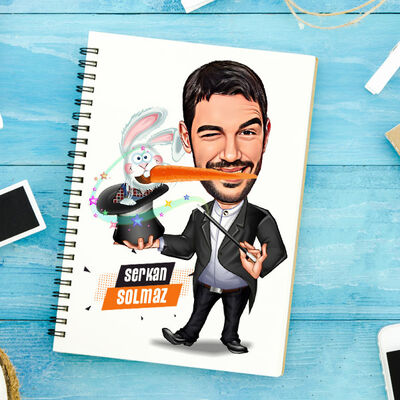 Şapkadan Tavşan Çıkaran Erkek Karikatürlü Defter - 1