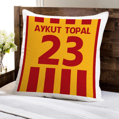 Sarı Kırmızı Çubuklu Forma Yastık - 1