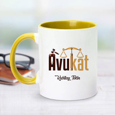 Sarı Kupa Bardak Avukat Temalı - 1