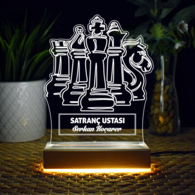 Satranç Ustası İsme Özel 3d Led Lamba - 1