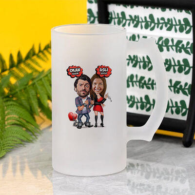 Sen Bana Mahkum Karikatürlü Bira Bardağı - 2
