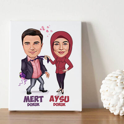 Sen Hayatımın Anlamısın Sevgilim Karikatürlü Tablo - 1