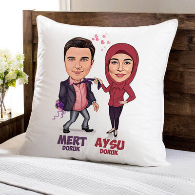 Sen Hayatımın Anlamısın Sevgilim Karikatürlü Yastık - 1