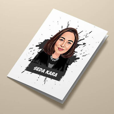 Sen Mükemmelsin Kadın Karikatürlü Tebrik Kartı - 1
