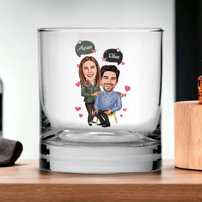 Sen ve Ben Çift Karikatürlü Viski Kadehi - 3