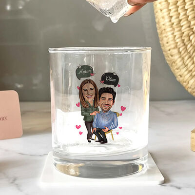 Sen ve Ben Çift Karikatürlü Viski Kadehi - 2