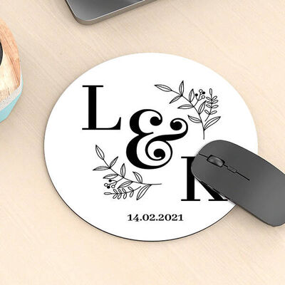 Sen ve Ben Harfli Yuvarlak Mousepad - 4