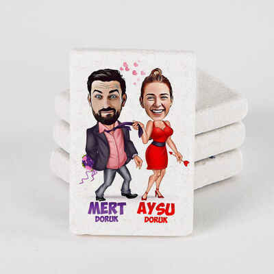 Senden Kaçamam Karikatürlü Taş Buzdolabı Magneti - 1