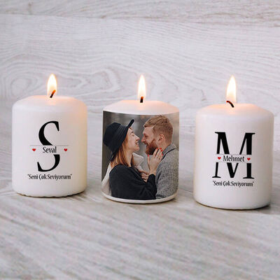 Seni Çok Seviyorum Fotoğraflı Mum Seti - 1